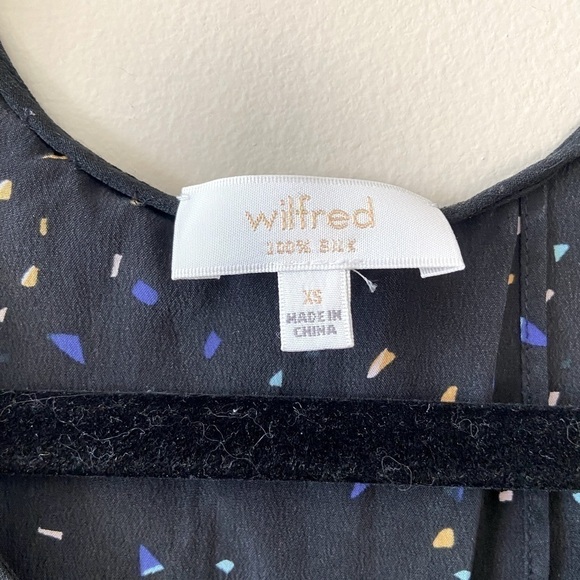 Aritzia Wilfred Black Confetti Split Back Silk Tank Top S - Picture 9 of 9